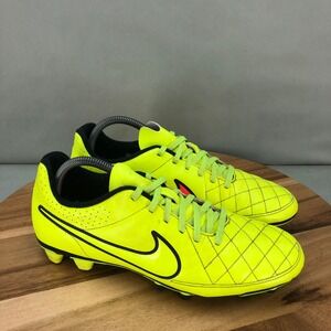 Nike Tiempo Rio II FG Soccer Cleats Volt Yellow Mens 9 Leather Performance